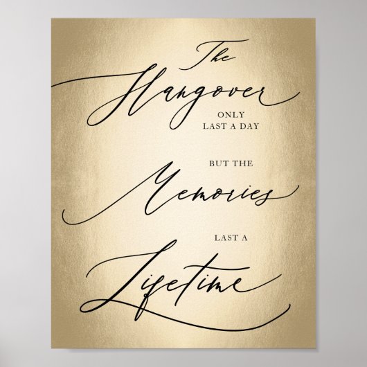 Kalligraphie-Skript Das Hangover-Zeichen nur Hochz Poster (Vorne)