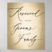Kalligraphie-Skript für Groom Wedding-Zeichen rese Poster (Vorne)