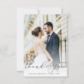 Kalligraphie-Skript für Neuvermählte Hochzeit-Foto Dankeskarte (Vorderseite)