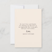 Kalligraphie-Skript für Neuvermählte Hochzeit-Foto Dankeskarte (Rückseite)