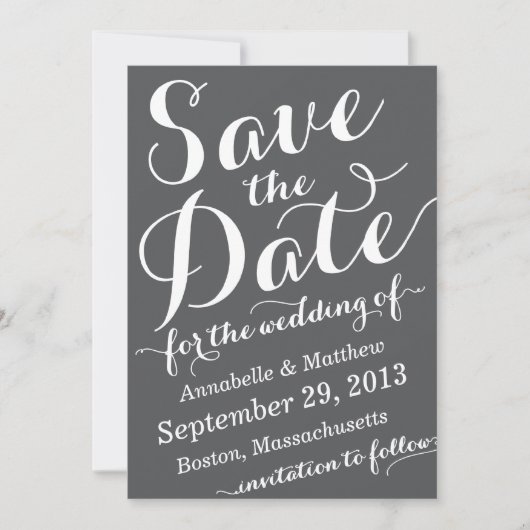 Kalligraphie-Skript-Save the Date Mitteilung Einladung (Vorderseite)