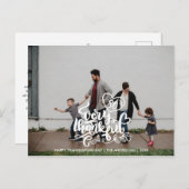 Kalligraphie so sehr Dankbares Erntedank Foto Ankündigungspostkarte (Vorne/Hinten)