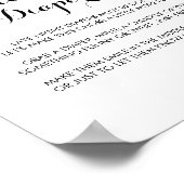 Kalligraphie Spätabentaucher Babyduschzeichen Poster (Ecke)