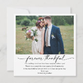 Kalligraphie Tinte Pen Dankbare Hochzeit 5 Fotos Dankeskarte (Vorderseite)