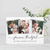 Kalligraphie Tinte Pen Glücklicherweise 3 Fotos Ho Dankeskarte (Stehend Vorderseite)