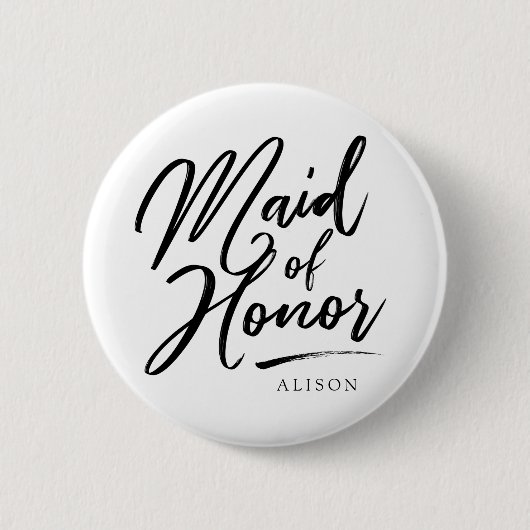 Kalligraphie-Trauzeugin elegant Button (Vorderseite)