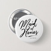 Kalligraphie-Trauzeugin elegant Button (Vorne & Hinten)