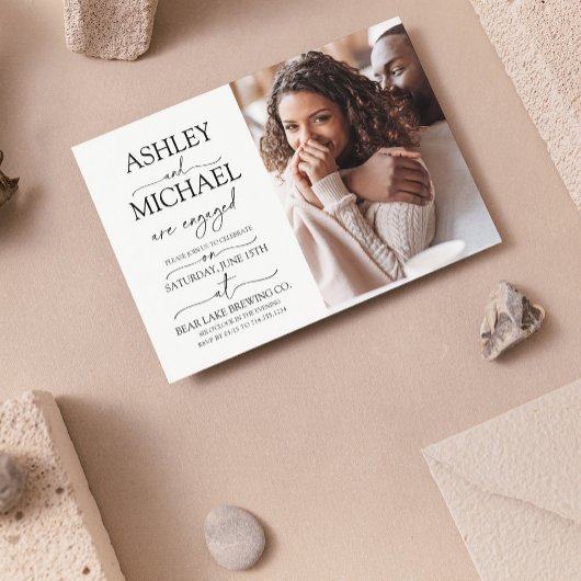 Kalligraphie Typografie 2 Foto Engagement Partei Einladung