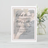 Kalligraphie Vellum Foto Brautparty Einladung (Stehend Vorderseite)