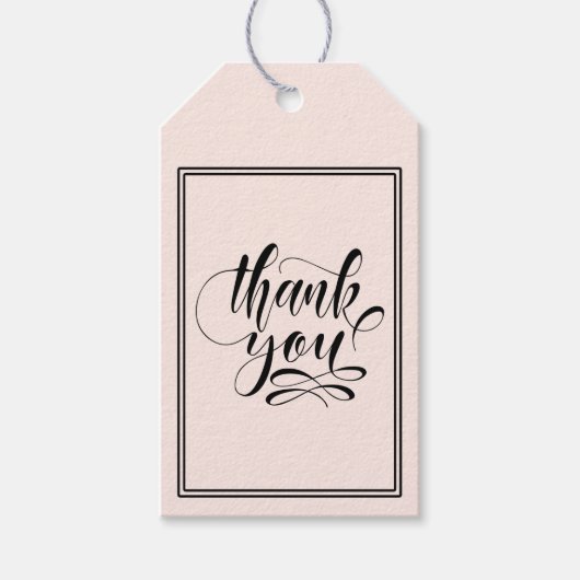 Kalligraphie Vielen Dank in jeder Farbe Geschenkanhänger (Vorderseite)