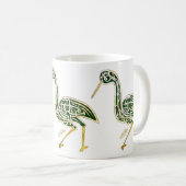 Kalligraphie-Vogel (Storch) Kaffeetasse (VorderseiteRechts)