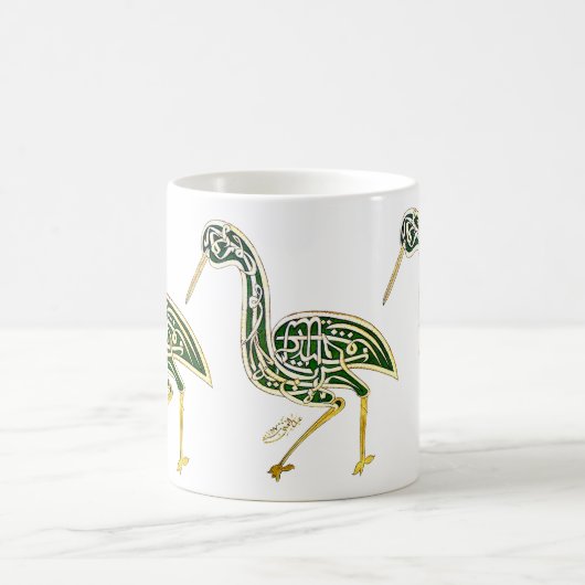 Kalligraphie-Vogel (Storch) Kaffeetasse (Mittel)