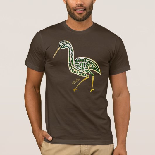 Kalligraphie-Vogel (Storch) T-Shirt (Vorderseite)
