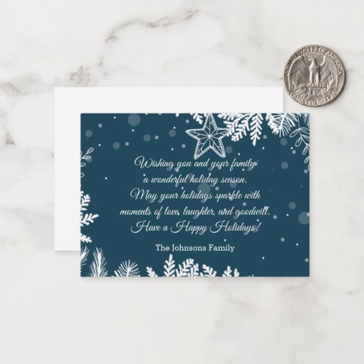 Kalligraphie-Weihnachtskiefern Mitteilungskarte (Vorderseite/Rückseite Beispiel)