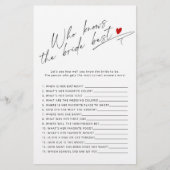 Kalligraphie Wer kennt das Brautspiel (Vorderseite)