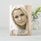 Kalligraphie-Wirbel Foto Abschluss Ankündigung (Stehend Vorderseite)