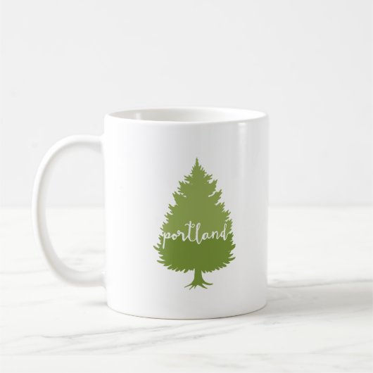 Kalligraphiebaum Portlands, Oregon Kaffeetasse (Links)