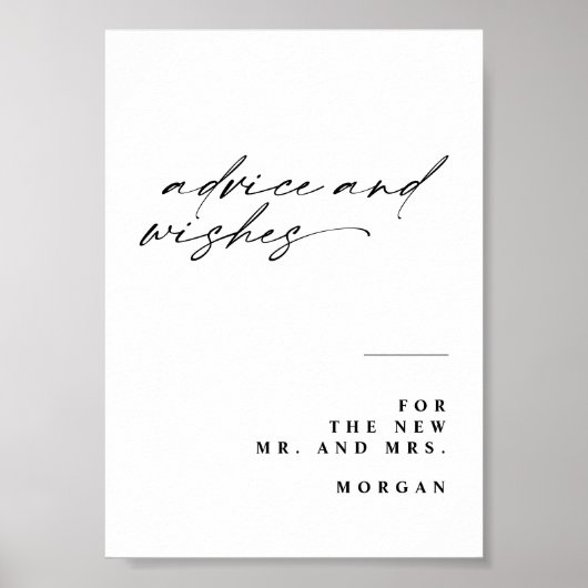 Kalligraphieberatung und Wünsche Hochzeitsschreibe Poster (Vorne)