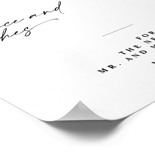 Kalligraphieberatung und Wünsche Hochzeitsschreibe Poster (Ecke)