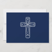 Kalligraphiebestätigung mit Kreuz und Taube Einladung (Rückseite)