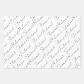 Kalligraphiebezeichnungen in Schwarzweiß Geschenkpapier Set (Vorderseite 3)