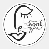 Kalligraphiegesicht Danke Sticker (Vorderseite)