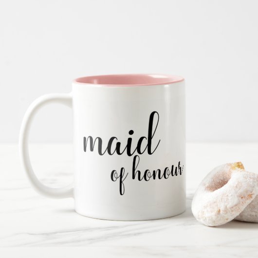 Kalligraphiemädchen der Ehre, BrautTasse Zweifarbige Tasse (Mit Donut)