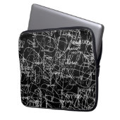 Kalligraphiemuster - Signaturen Laptopschutzhülle (Vorderseite Links)