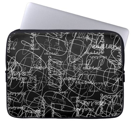 Kalligraphiemuster - Signaturen Laptopschutzhülle (Vorderseite)