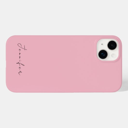 Kalligraphiename beruflich schlicht-rosa-feminin Case-Mate iPhone hülle (Rückseite (Horizontal))