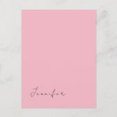 Kalligraphiename beruflich schlicht-rosa-feminin postkarte (Vorderseite)
