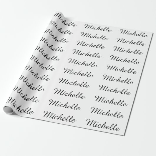 Kalligraphiename Creative Trendy White Geschenkpapier (Ungerollt)