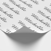 Kalligraphiename Creative Trendy White Geschenkpapier (Ecke)
