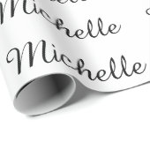 Kalligraphiename Creative Trendy White Geschenkpapier (Rolleneckpunkt)