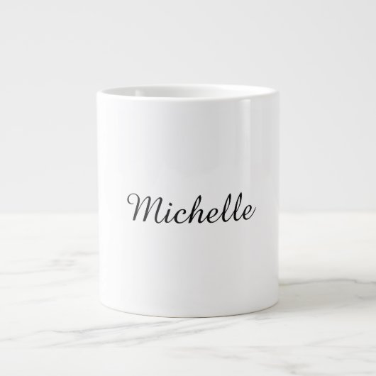 Kalligraphiename Creative Trendy White Jumbo-Tasse (Vorderseite)