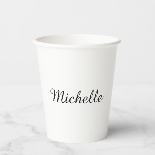 Kalligraphiename Creative Trendy White Pappbecher (Vorderseite)