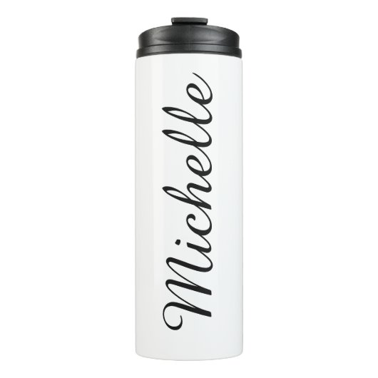 Kalligraphiename Creative Trendy White Thermosbecher (Vorderseite)
