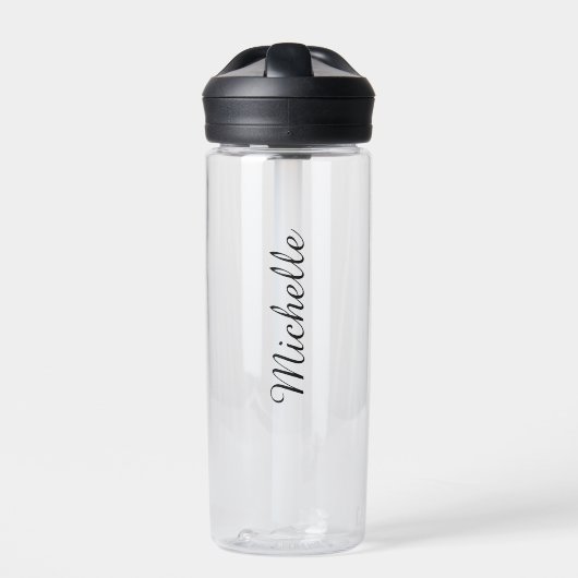 Kalligraphiename Creative Trendy White Trinkflasche (Vorderseite)