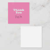 Kalligraphiename Eleganpink Schlicht Danke Begleitkarte (Vorne/Hinten)