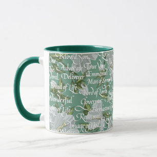 Kalligraphienamen Christi Weichgrüne Tasse