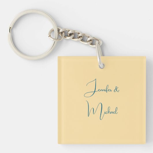 Kalligraphienamen Elegant Schlichte, einfache Beig Schlüsselanhänger (Vorderseite)