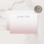 Kalligraphierte Name-Rose Gold Elegant Mitteilungskarte (Vorderseite/Rückseite Beispiel)