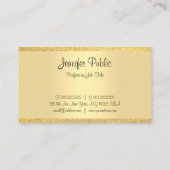 Kalligraphierte Script Gold Glitzer Moderne Vorlag Visitenkarte (Rückseite)