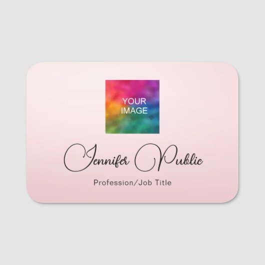 Kalligraphierte Skriptvorlage Elegante Rose Gold Namensschild (Vorderseite)