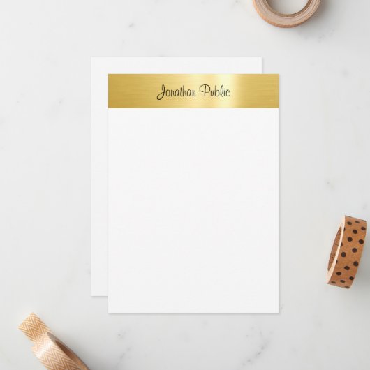 Kalligraphiertes Script Gold Look Elegante Vorlage (Vorderseite/Rückseite Beispiel)