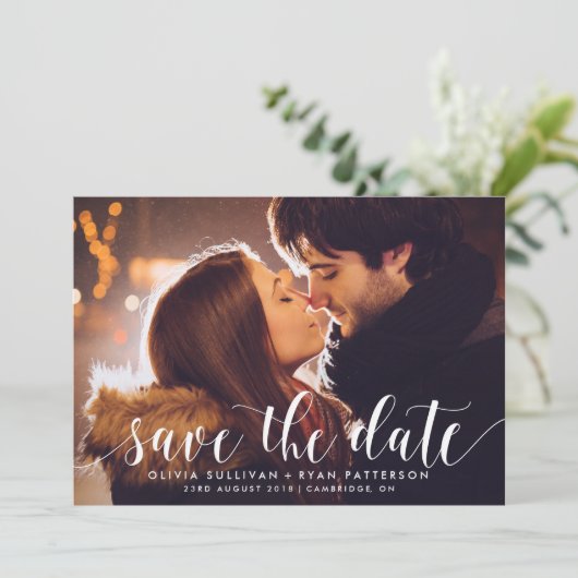 Kalligraphieschrift | ANKÜNDIGUNG DATUM FREIHALTEN (Stehend Vorderseite)