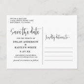 Kalligraphieschrift | Foto Save the Date Postkarte (Rückseite)
