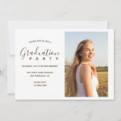 Kalligraphieskript 4 Foto Collage Abschluss Einladung (Rückseite)