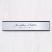 Kalligraphieskript Beruflich Schwarz und Silber Türschild (Vorderseite )