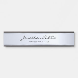 Kalligraphieskript Beruflich Schwarz und Silber Türschild